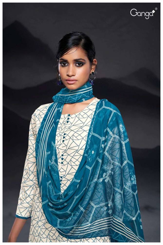 Emilijah 2245 By Ganga Printed Premium Cotton Dress Material Wholesale Price In Surat